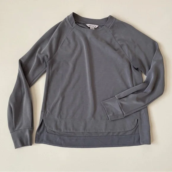 Athleta Seasoft Crewneck Sweatshirt in COSMOS gray blue, Size XS - Picture 4 of 16